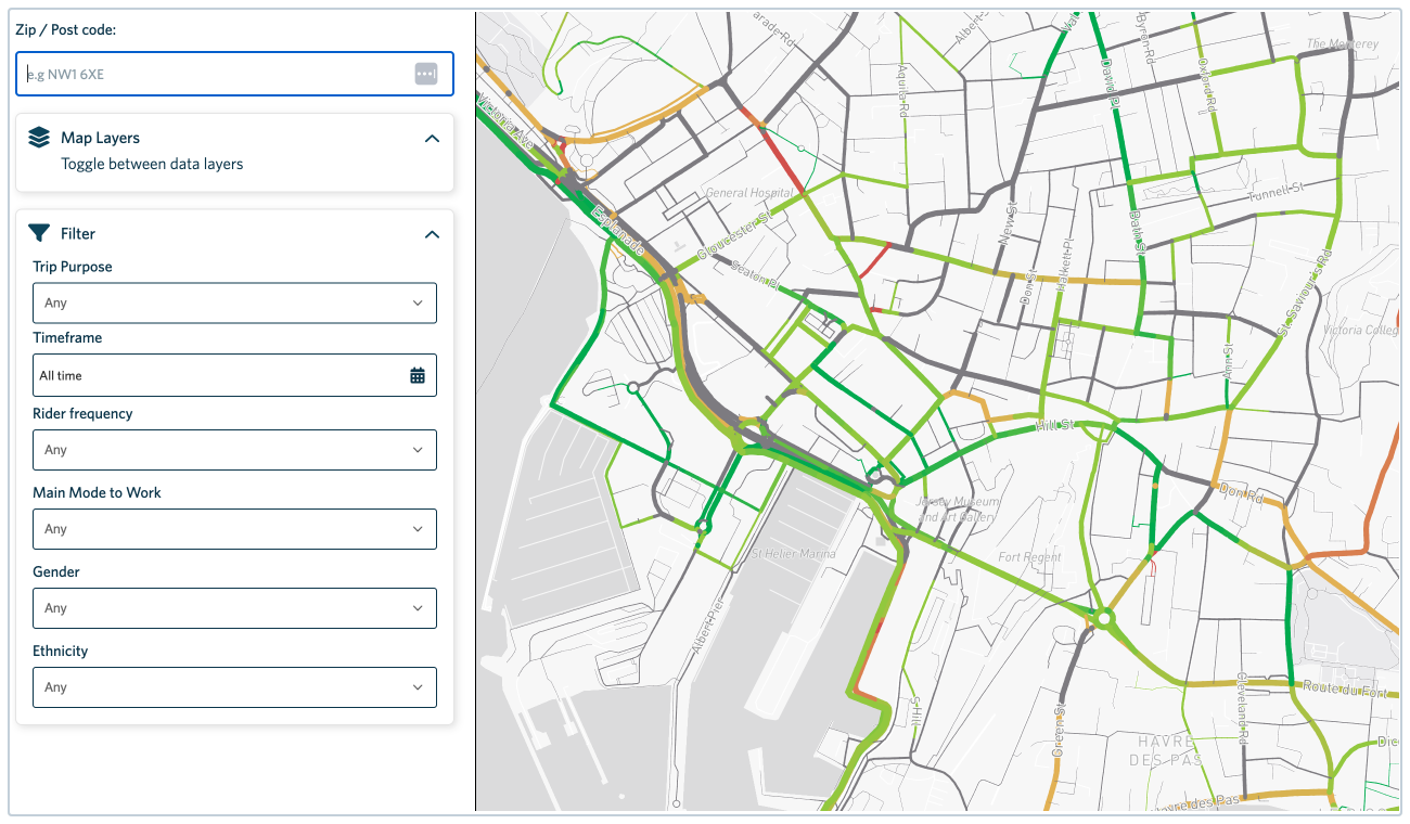 Regional LtR biking data